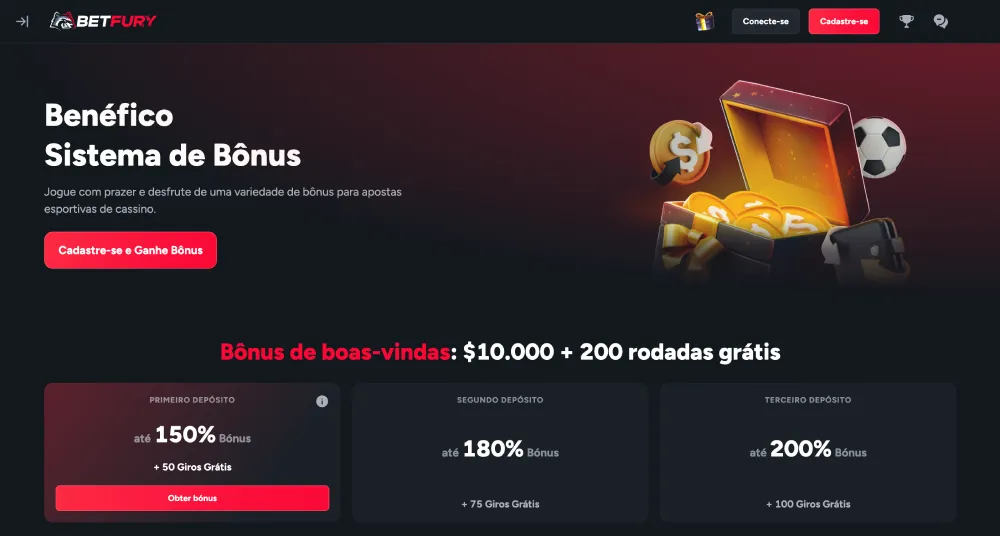Página do Welcome Pack da BetFury